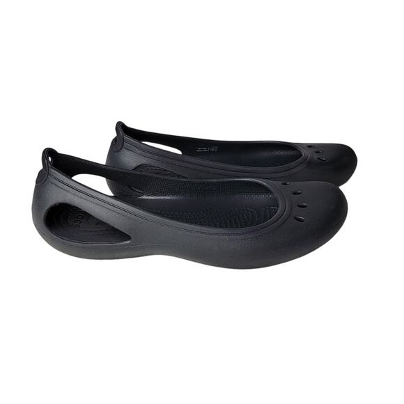 Crocs Kadee Flats Black Slip-On Shoes W9 Lightweight Comfort Ballet Workwear - Picture 1 of 7